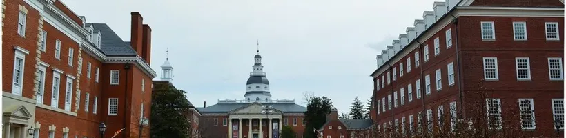 Maryland State House in Annapolis, representing state and municipal projects